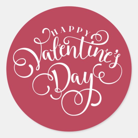 Happy Valentine's Day Typografy | SIEGEL Runder Aufkleber (Vorderseite)