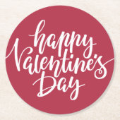 Happy Valentine's Day Typografy | Untersetzer Papi (Vorderseite)