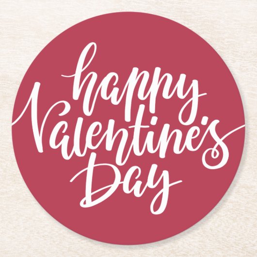 Happy Valentine's Day Typografy | Untersetzer Papi (Vorderseite)