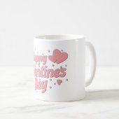 Happy Valentines Day Typography Kaffeetasse (VorderseiteRechts)