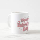 Happy Valentines Day Typography Kaffeetasse (Vorderseite Links)