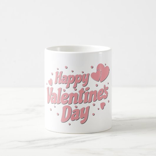 Happy Valentines Day Typography Kaffeetasse (Mittel)