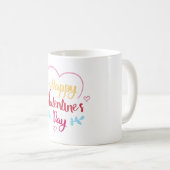 Happy Valentines Day Typography Kaffeetasse (VorderseiteRechts)
