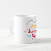 Happy Valentines Day Typography Kaffeetasse (Vorderseite Links)