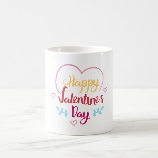 Happy Valentines Day Typography Kaffeetasse (Mittel)