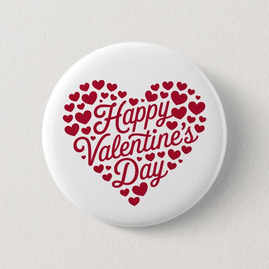 Happy Valentines Day Valentine Liebe Herz Button (Vorderseite)