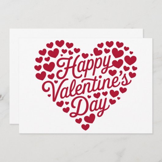 Happy Valentines Day Valentine Liebe Herz Dankeskarte (Vorne/Hinten)