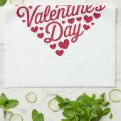 Happy Valentines Day Valentine Liebe Herz Geschirrtuch (Gefaltet)