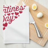Happy Valentines Day Valentine Liebe Herz Geschirrtuch (Viertel Falte)