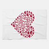 Happy Valentines Day Valentine Liebe Herz Geschirrtuch (Horizontal)