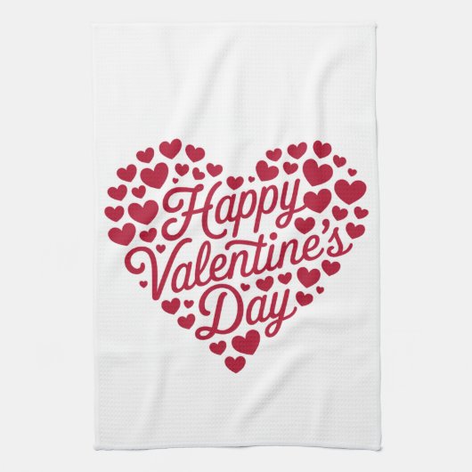 Happy Valentines Day Valentine Liebe Herz Geschirrtuch (Vertikal)