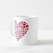 Happy Valentines Day Valentine Liebe Herz Kaffeetasse (Vorderseite Links)