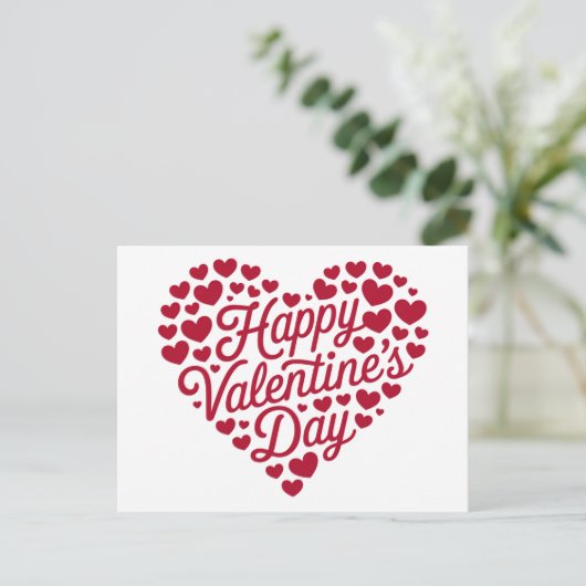 Happy Valentines Day Valentine Liebe Herz Postkarte (Stehend Vorderseite)
