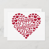 Happy Valentines Day Valentine Liebe Herz Postkarte (Vorne/Hinten)