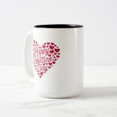 Happy Valentines Day Valentine Liebe Herz Zweifarbige Tasse (Vorderseite Links)