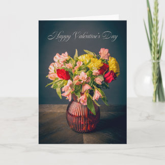 Happy Valentines Day Vase of Flowers General Feiertagskarte