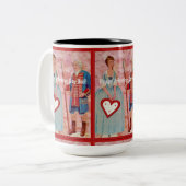 Happy Valentines Day Vater Cup Zweifarbige Tasse (Vorderseite Links)