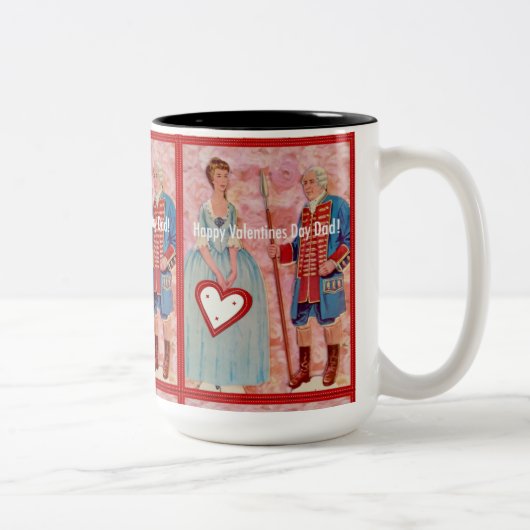 Happy Valentines Day Vater Cup Zweifarbige Tasse (Rechts)