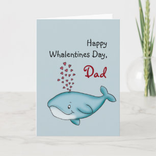 Happy Valentines Day Vater, Wal in Liebe mit Herz Feiertagskarte