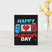 Happy Valentines Day Video Game Controller Herz T Karte (Gelbe Blume)