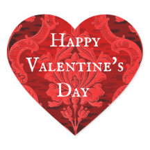 Happy Valentine's Day Vintag Heart Sticker