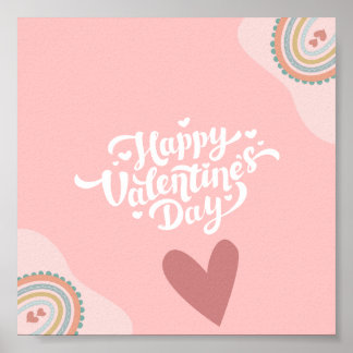 Happy Valentine's Day Wall Art Poster