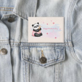 Happy Valentine's Day Wasserfarbe Herz Panda Bunny Button (Insitu)