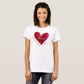 Happy Valentine's Day | Wasserfarbenherz T-Shirt (Vorne ganz)
