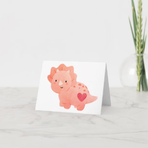 Happy Valentine's Day Watercolor Dinosaurier & Her Karte