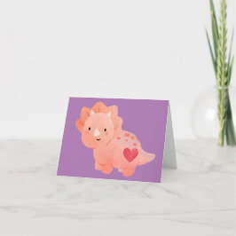 Happy Valentine's Day Watercolor Dinosaurier & Her Karte