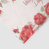 Happy Valentine's Day Watercolor Rote Rosen Seidenpapier (Ausschnitt)