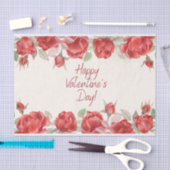Happy Valentine's Day Watercolor Rote Rosen Seidenpapier (Handwerk)