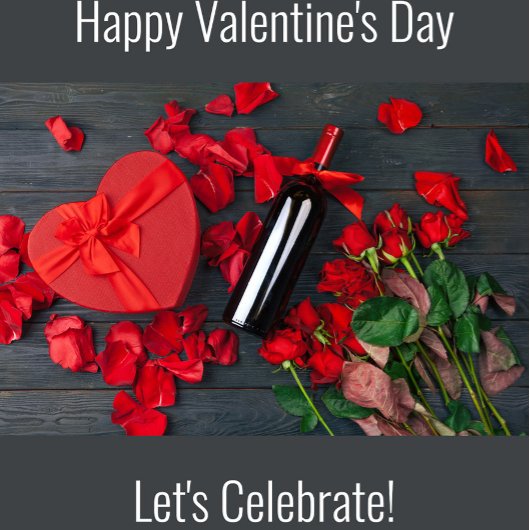 Happy Valentine's Day Weinetikett