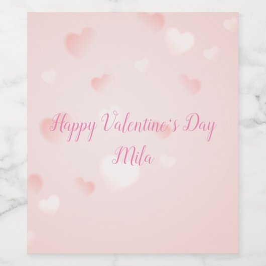 Happy Valentine's Day Weinetikett (Einzelnes Label)