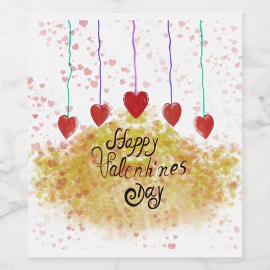 Happy Valentine's Day Weinetikett (Einzelnes Label)