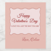 Happy Valentine's Day Weinetikett (Einzelnes Label)
