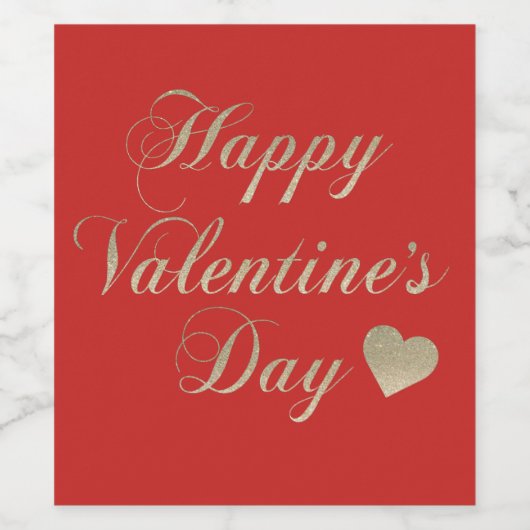 Happy Valentine's Day Weinetikett (Einzelnes Label)