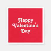 Happy Valentine's Day, weiße Buchstaben, rotes Pap Serviette (Vorderseite)