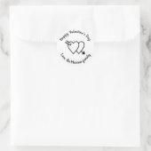 Happy Valentine's Day weiße Herzen benutzerdefinie Runder Aufkleber (Tasche)