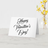 Happy Valentine's Day weiße schwarze elegante Dreh Karte (Gelbe Blume)