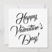 Happy Valentine's Day weiße schwarze elegante Dreh Karte (Vorderseite)