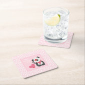 Happy Valentines Day Welppy Hearts Pink Rechteckiger Pappuntersetzer (Vor Ort)