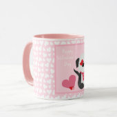Happy Valentines Day Welppy Hearts Pink Tasse (Vorderseite Links)