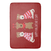 Happy Valentines Day Welsh Wire Fox Terrier Dogs Badematte (Vorderseite Vertikal)