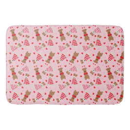 Happy Valentines Day Welsh Wire Fox Terrier Dogs Badematte