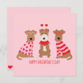 Happy Valentines Day Welsh Wire Fox Terrier Dogs Einladung (Vorne/Hinten)