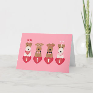 Happy Valentines Day Welsh Wire Fox Terrier Dogs Feiertagskarte