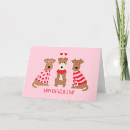 Happy Valentines Day Welsh Wire Fox Terrier Dogs Feiertagskarte