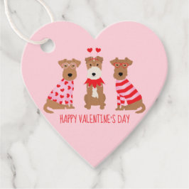 Happy Valentines Day Welsh Wire Fox Terrier Dogs Geschenkanhänger