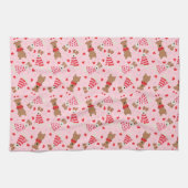 Happy Valentines Day Welsh Wire Fox Terrier Dogs Geschirrtuch (Horizontal)